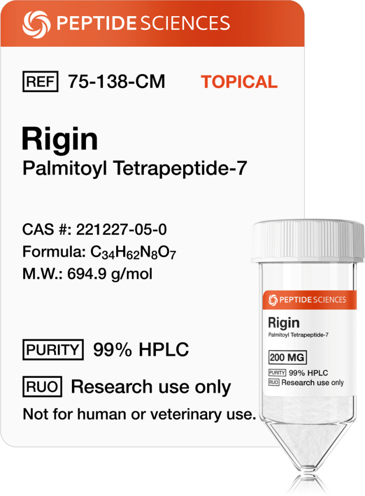 rigin_peptide.png Rigin 200mg (Palmitoyl Tetrapeptide-7) (Topical) - Image 1